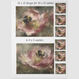 Papel De Seda Decoupage 11x14 Diseño para Lienzo Abejorro