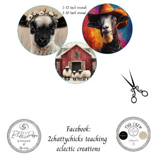 Papel De Seda Decoupage 12 & 10" Round Farm Animals 