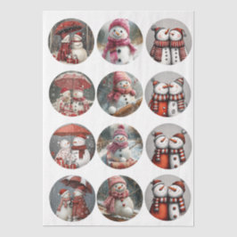 Papel De Seda Decoupage 12 caprichosos diseños de Santa en posav