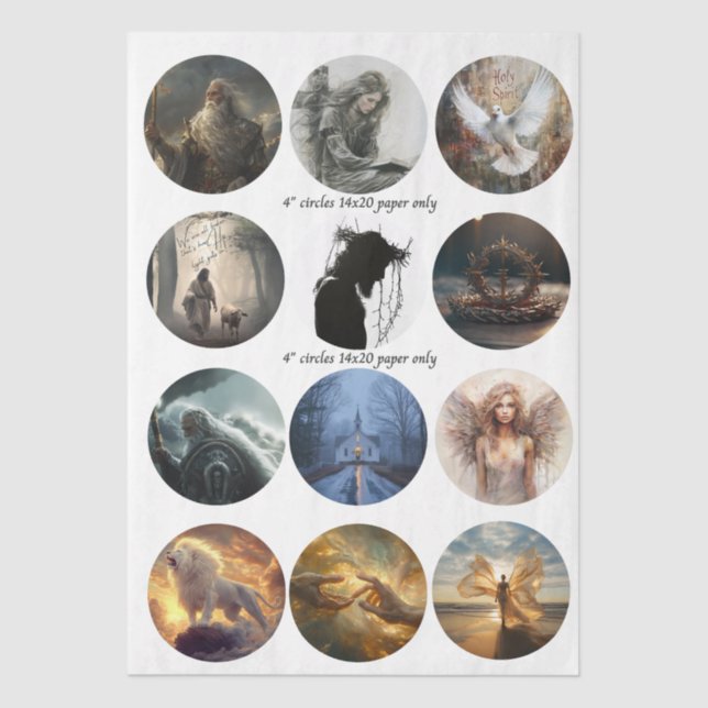 Papel De Seda Decoupage 12 Devotional Faith Coaster Set 4" (Anverso)