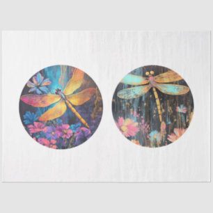 Papel De Seda Decoupage 12 pulgadas Dragon Fly Circles