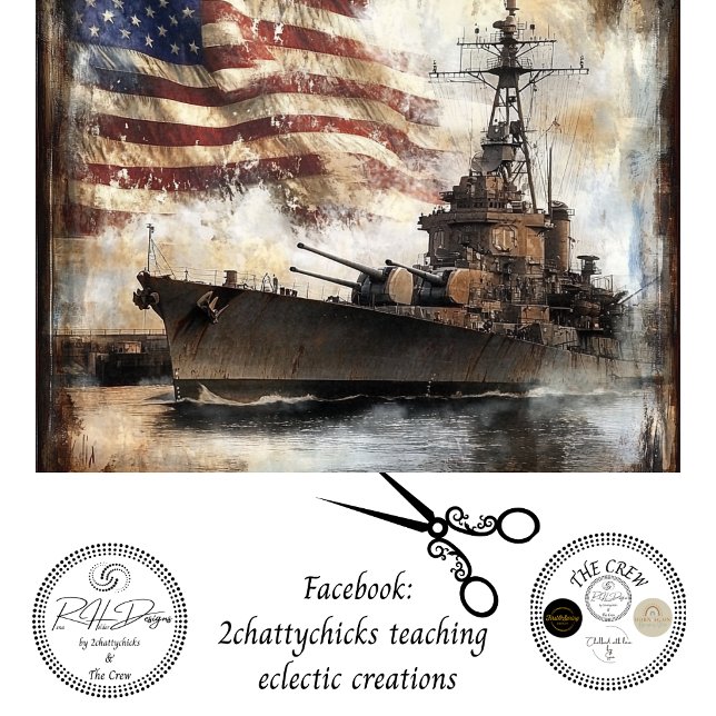 Papel De Seda Decoupage 250th American Battleship Artwork (Subido por el creador)