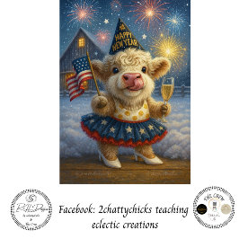 Papel De Seda Decoupage 250th Birthday Highland Calf 4th July 