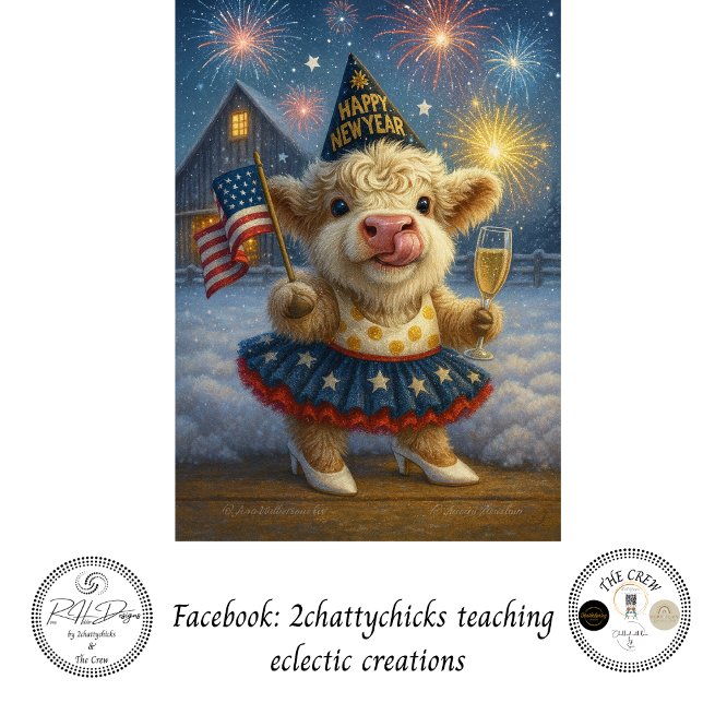 Papel De Seda Decoupage 250th Birthday Highland Calf 4th July  (Subido por el creador)