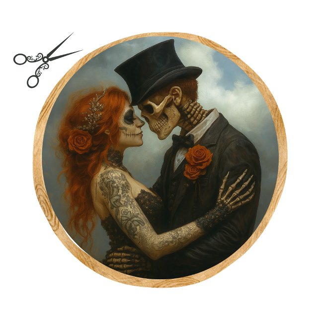 Papel De Seda Decoupage 2 Esqueletos Amantes Casándose  (Subido por el creador)