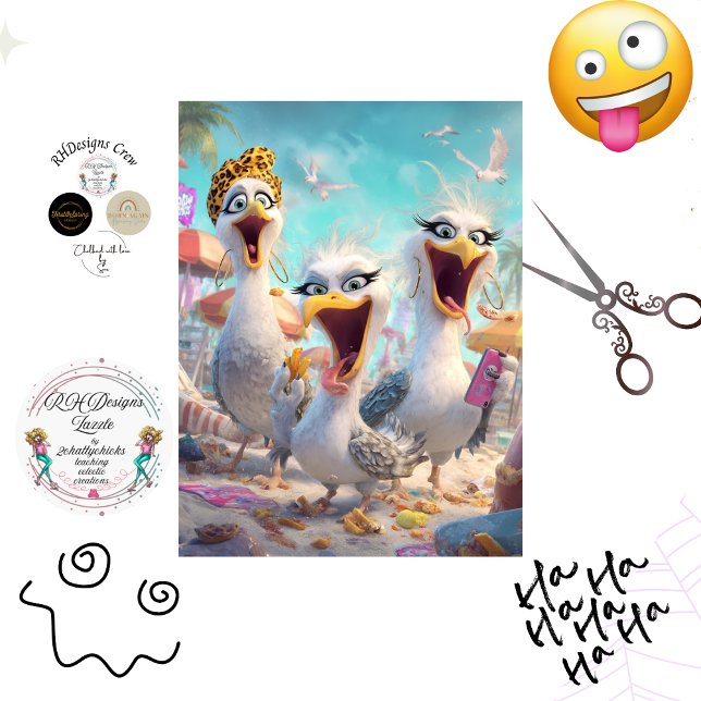 Papel De Seda Decoupage 3 Gaviotas Locos Wackadoodles  (Subido por el creador)