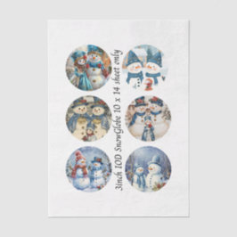 Papel De Seda Decoupage 3" Molde de Globo de Nieve Navidad