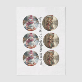 Papel De Seda Decoupage 3" Mould Snow Globe Snowman & Girl