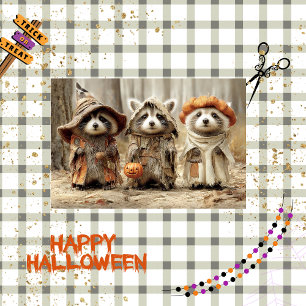 Papel De Seda Decoupage 3 Racoon Forest Tricksters & Treatment