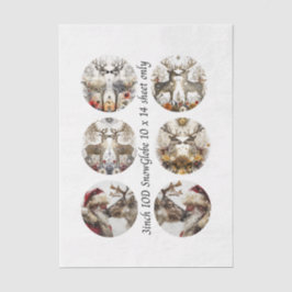 Papel De Seda Decoupage 3" Snow Globe Moulds Floral Deer & Santa