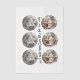 Papel De Seda Decoupage 3" Snow Globe Moulds Vintage Santa Claus