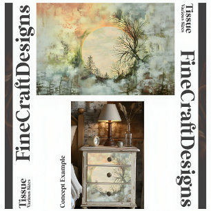 Papel De Seda Decoupage A3R Paisaje Vintage Shabby Chic