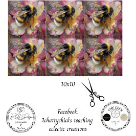 Papel De Seda Decoupage Abejorro Floral Rosa 10x10