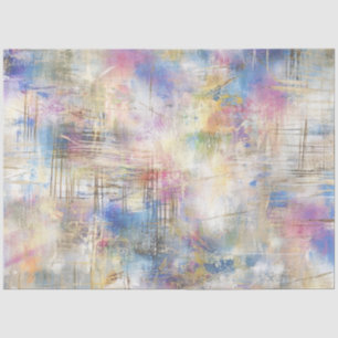 Papel De Seda Decoupage Abstract Blue Pink Purple Yellow Design