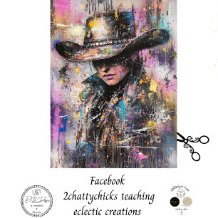 Papel De Seda Decoupage Abstract Painting Woman Black Gorra