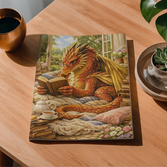 Papel De Seda Decoupage Acogedor Dragón Leyendo (Subido por el creador)