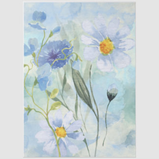 Papel de seda decoupage acuarela Brisa de prado az