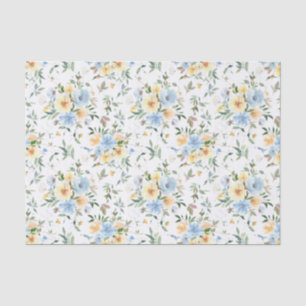 Papel de seda decoupage acuarela floral azul amari