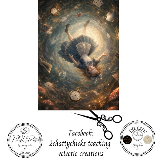 Papel De Seda Decoupage Adventurous Fall Into Rabbit Hole (Subido por el creador)