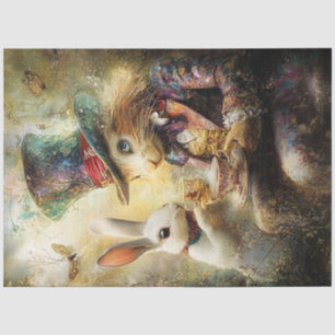 Papel De Seda Decoupage Alice Adventures Rabbit Digital Art