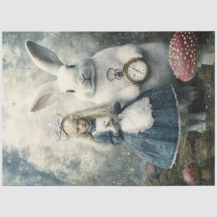 Papel De Seda Decoupage Alice Wonderland & Rabbit Fairytale