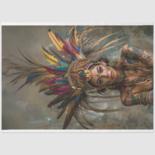 Papel De Seda Decoupage American Indian Aponi significa mariposa