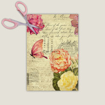 Decoupage anticuada de la efemera floral