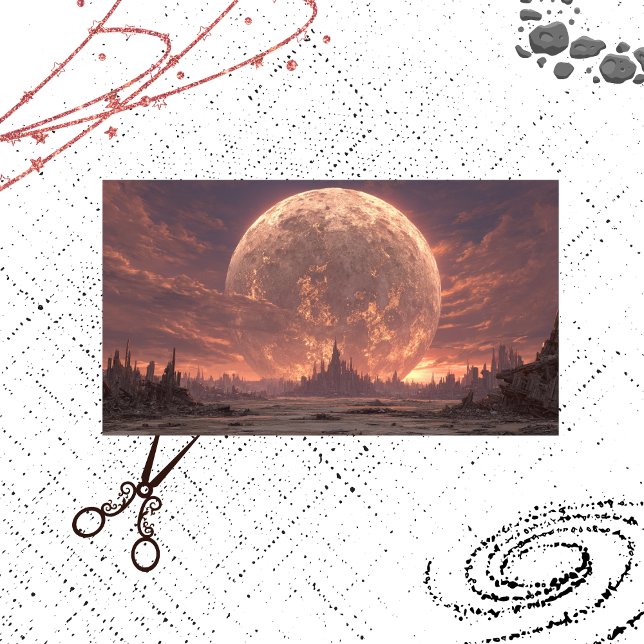 Papel De Seda Decoupage Apcalyptic Landscape Castle Moon (Subido por el creador)