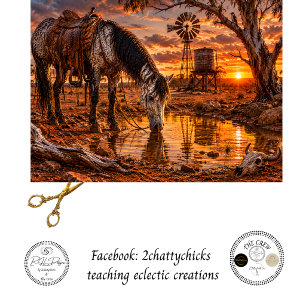 Papel De Seda Decoupage Australian Outback Horse Abrevadero