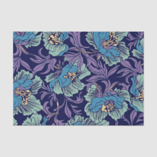 Papel De Seda Decoupage azul, Verde azulado y púrpura de polvo f