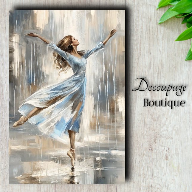 Papel De Seda Decoupage Bailando en la Lluvia (Dancing In The Rain Decoupage Tissue Paper)
