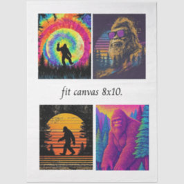 Papel De Seda Decoupage Bigfoot para lienzo de 8 x 10