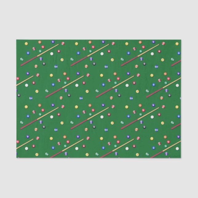 Papel De Seda Decoupage Billiards Birday Party Pool Cue (Anverso)