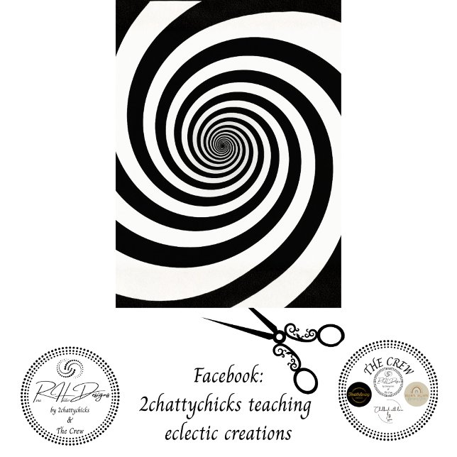 Papel De Seda Decoupage Black White Spiral Design  (Subido por el creador)