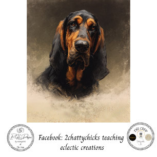 Papel De Seda Decoupage Bloodhound Expresión Noble Negro Canela
