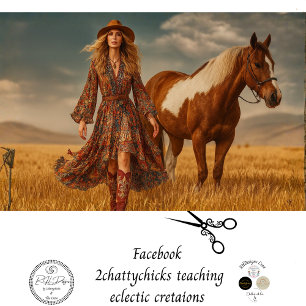 Papel De Seda Decoupage Boho Western Vaquera Barbara
