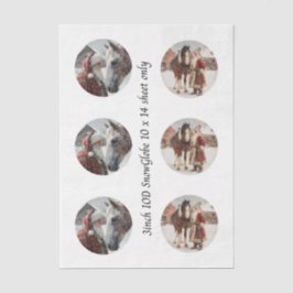 Papel De Seda Decoupage Bola de Nieve Santa & Caballo