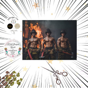 Papel De Seda Decoupage Bomberos Musculares Arte Valiente