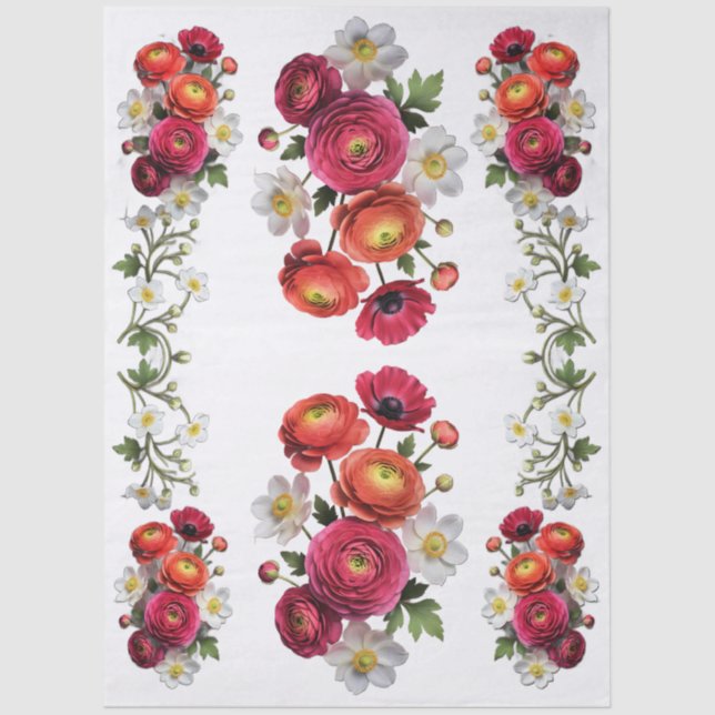 Papel De Seda Decoupage Botanical Bloom (Anverso)