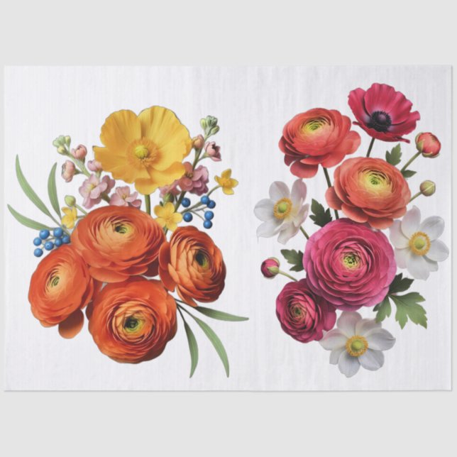 Papel De Seda Decoupage Botanical Bloom (Anverso)