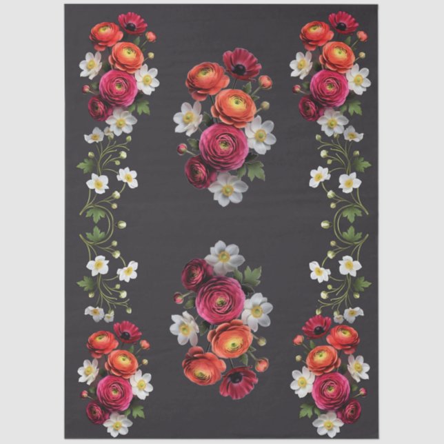 Papel De Seda Decoupage Botanical Bloom (Anverso)