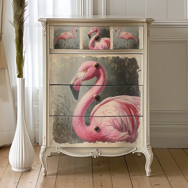 Papel De Seda Decoupage Botánico de Flamenco Antiguo (Subido por el creador)