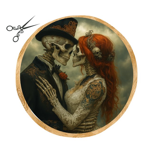 Papel De Seda Decoupage Bride Groom Skeleton 21-inch round  (Subido por el creador)