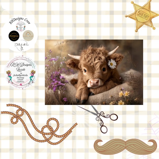 Papel De Seda Decoupage Brown Baby Highland Wildflowers (Subido por el creador)