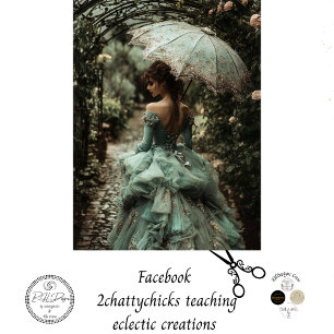 Papel De Seda Decoupage Brunette Victorian Vestido Paraguas Flor