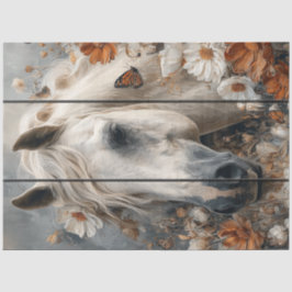 Papel De Seda Decoupage Caballo Blanco Tablero Pared Susurros Pr