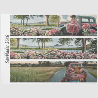 Papel De Seda Decoupage Camiones Antiguos Diseños Florales Serru