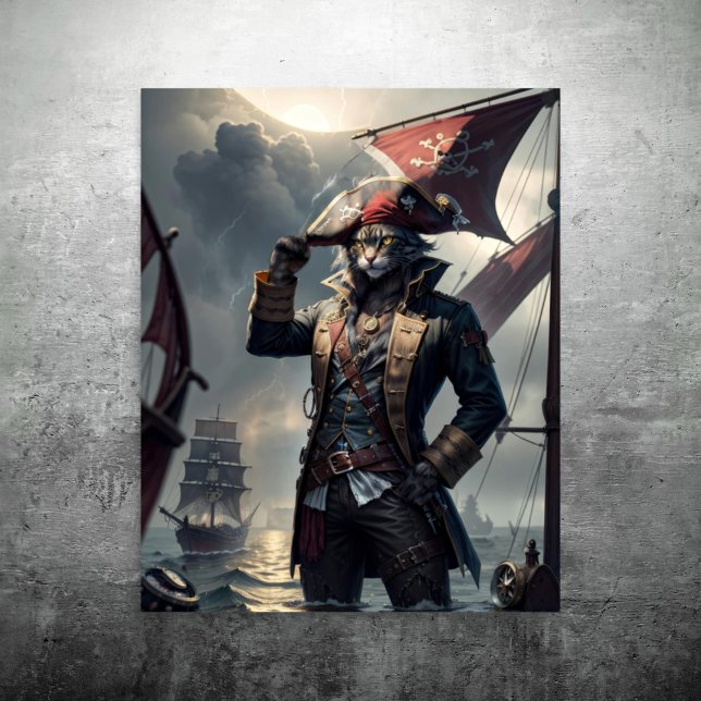 Papel De Seda Decoupage - Capitán pirata gato valiente -  (Subido por el creador)