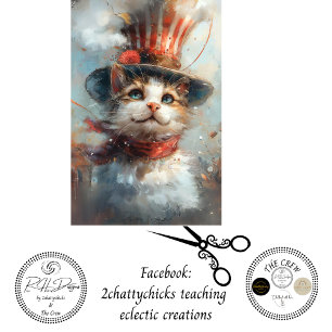 Papel De Seda Decoupage Caprichosas Garras Patrióticas El Gato