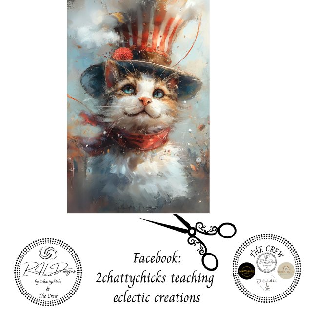 Papel De Seda Decoupage Caprichosas Garras Patrióticas El Gato (Subido por el creador)
